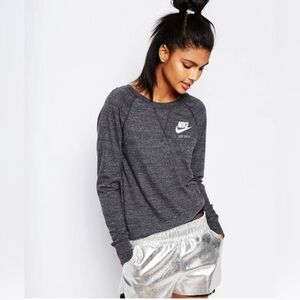 Nike long sleeve dark heathers grey Henley crewneck sweatshirt